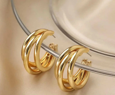 Seoul Shine Triple Hoop Earrings