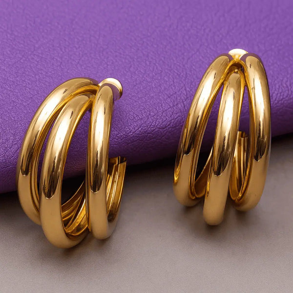 Seoul Shine Triple Hoop Earrings