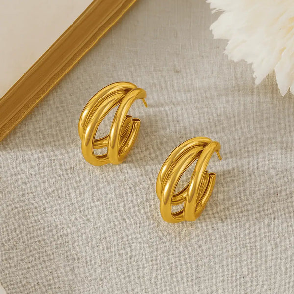Seoul Shine Triple Hoop Earrings