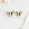 Midnight Pearl Butterfly Stud Earrings