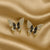 Midnight Pearl Butterfly Stud Earrings
