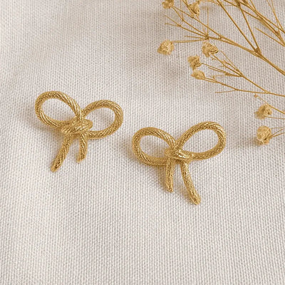 Golden Bow Bliss Earrings