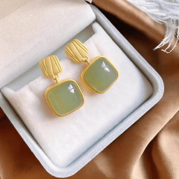 Olive Luxe Drop Earrings