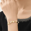 Golden Wave Pearl Cuff Bracelet