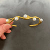Golden Wave Pearl Cuff Bracelet