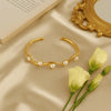 Golden Wave Pearl Cuff Bracelet