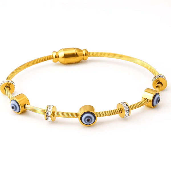 Golden Aura Evil Eye Bracelet