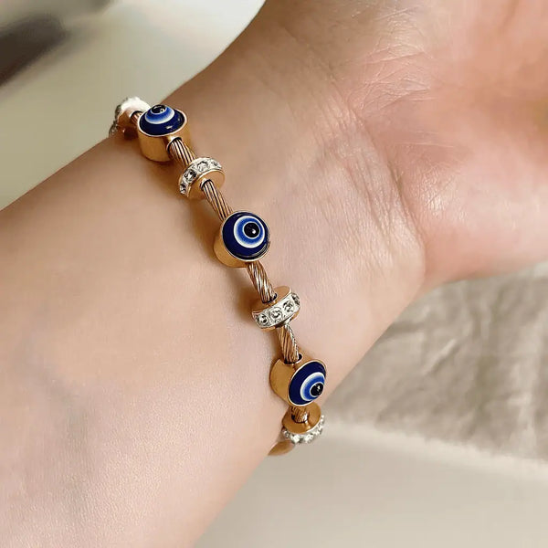 Golden Aura Evil Eye Bracelet