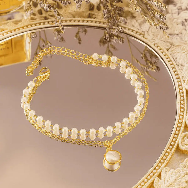 Luna Pearl Charm Bracelet