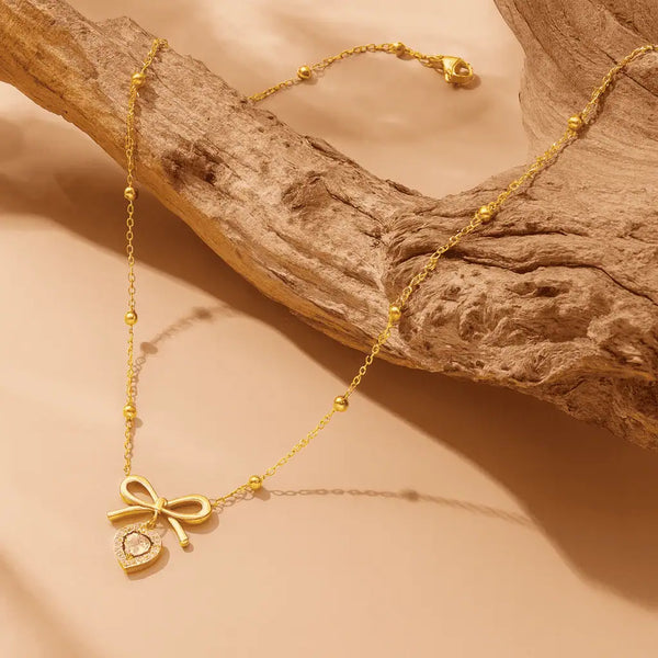 Sweetheart Bow Necklace – Anti Tarnish