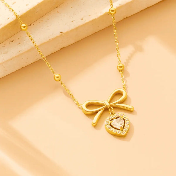 Sweetheart Bow Necklace – Anti Tarnish