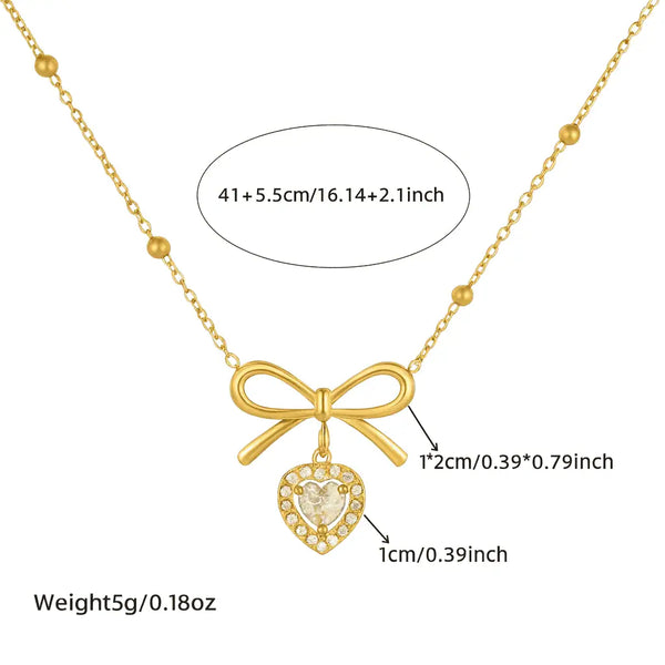 Sweetheart Bow Necklace – Anti Tarnish