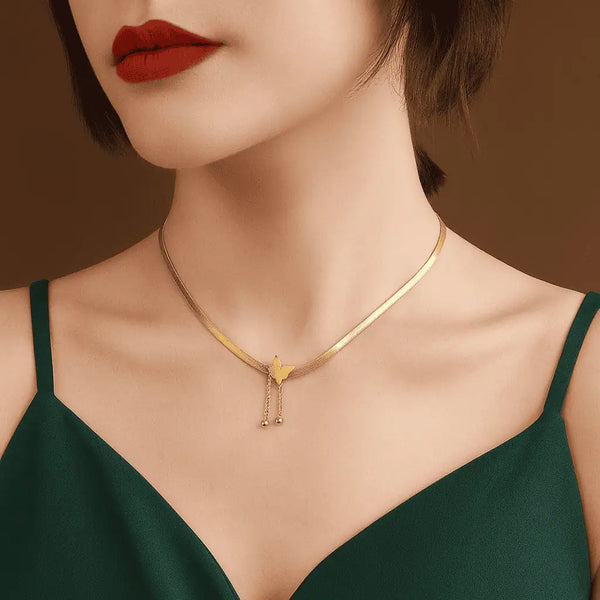 Butterfly Snake Chain Necklace -Waterproof and Anti-Tarnish
