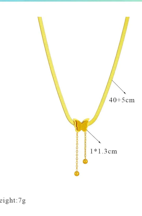 Butterfly Snake Chain Necklace -Waterproof and Anti-Tarnish