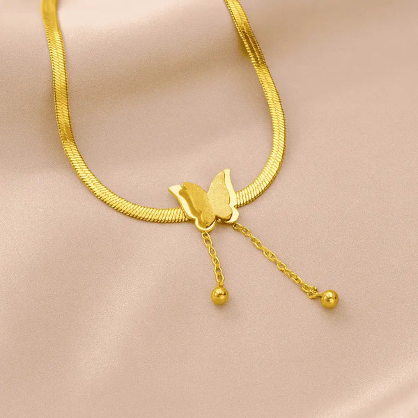 Butterfly Snake Chain Necklace -Waterproof and Anti-Tarnish