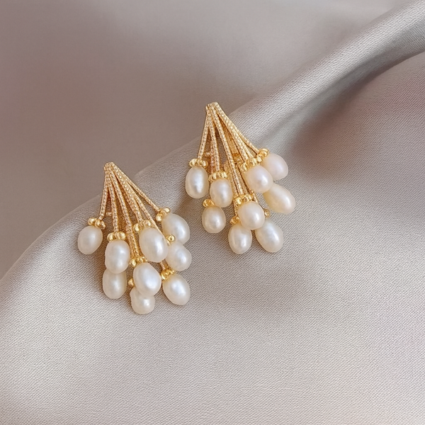 Blossom Pearl Tassel Earrings