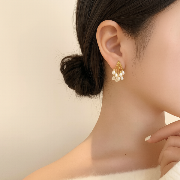 Blossom Pearl Tassel Earrings