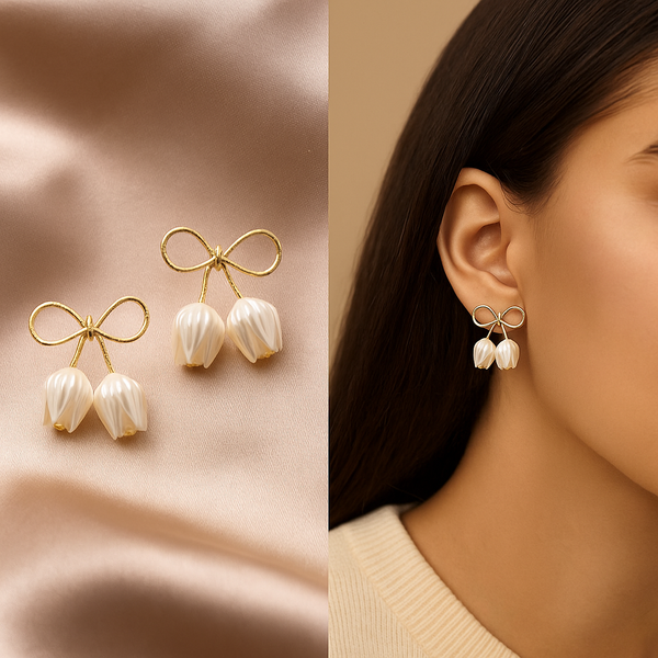 Cute Tulip Bow Studs