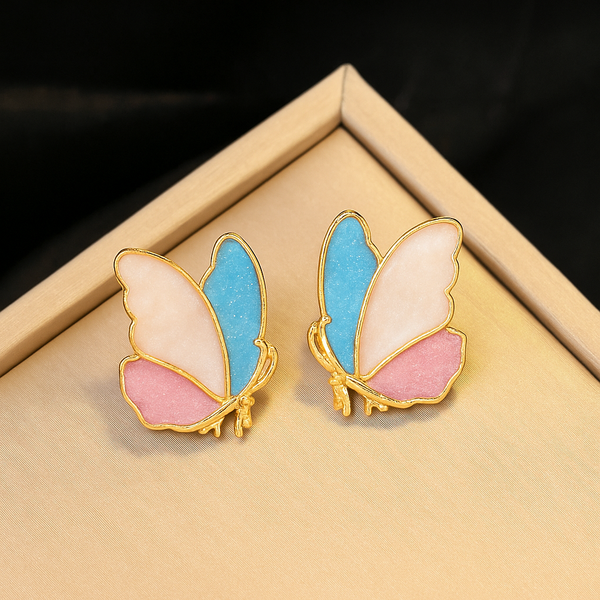 Pastel Pop Butterfly Studs – Cute & Colorful Charm