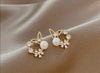Pearl Flutter Halo Stud Earrings