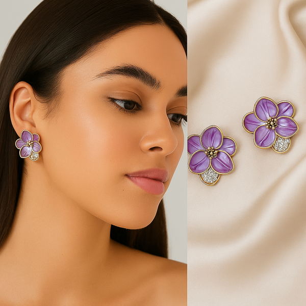 Royal Lavender Sparkle Studs