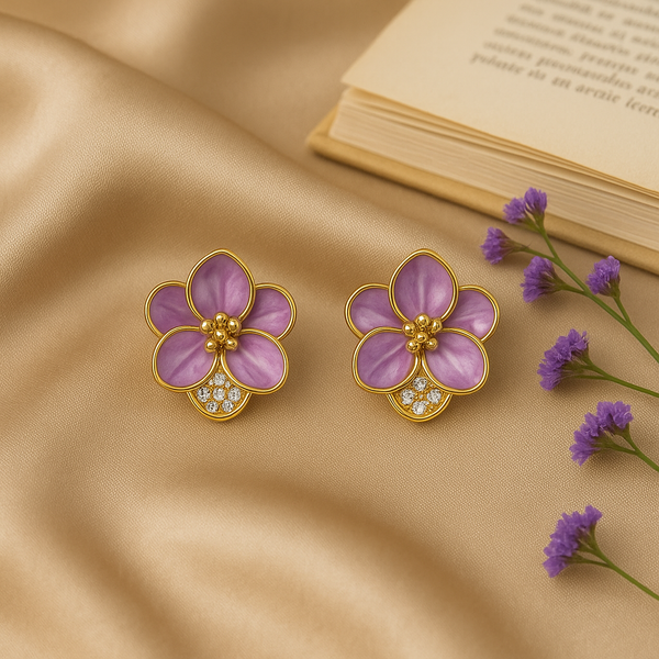 Royal Lavender Sparkle Studs