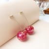 Cherry Drop Resin Earrings