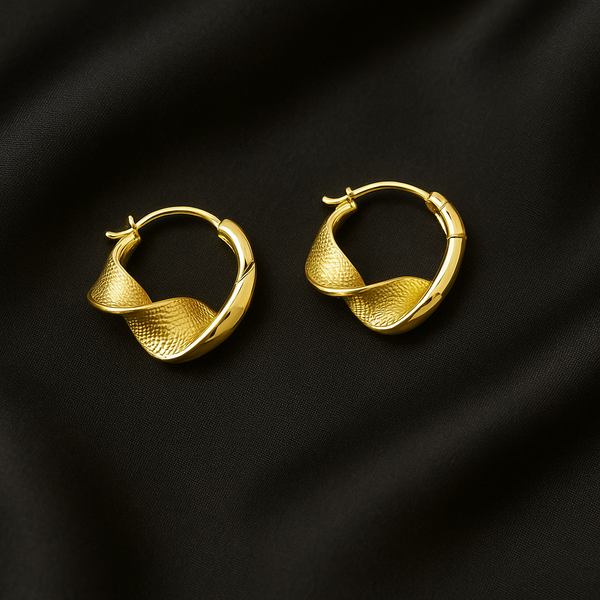 Twisted Texture Gold Hoops – Bold & Elegant Statement Earrings