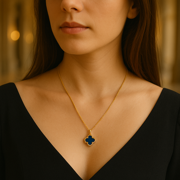 The Double Charm Clover Pendant Necklace -Waterproof and Anti-Tarnish