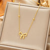 Golden Grace Infinity Bow Pendant - Waterproof and Anti-Tarnish