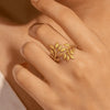Golden Leaf Vine Adjustable Ring