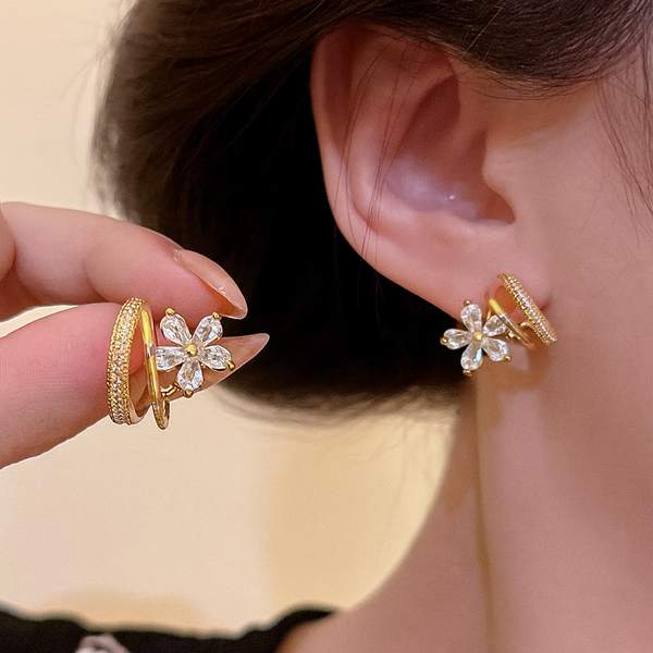 Sparkle Bloom Hoops Earrings