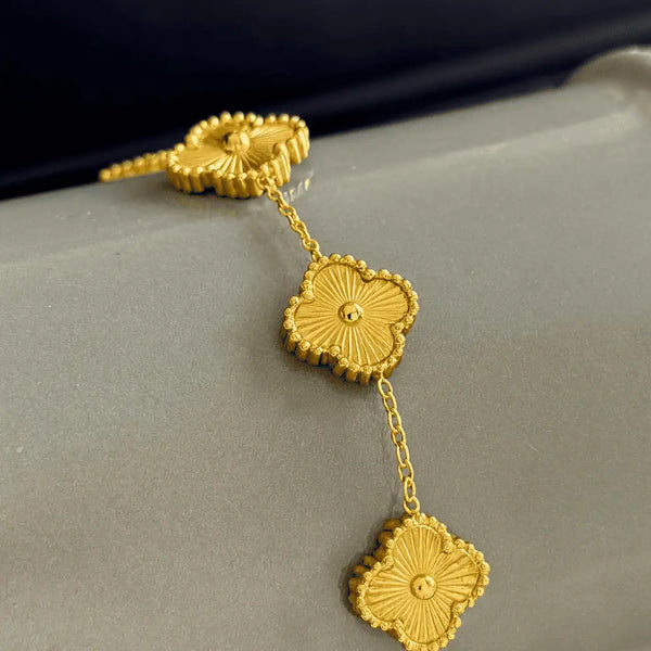Golden Charm Clover Bracelet
