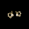 Pearl Flutter Halo Stud Earrings