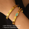 Golden Evil Eye Studded Bangle Bracelet
