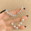 Crystal Cascade Pearl Drop Earrings