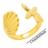 Golden Seashell & Starfish Ring – Beachy Vibes in Style