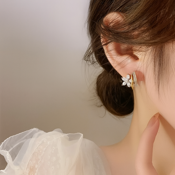 Sparkle Bloom Hoops Earrings