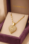 Golden Angel Heart Pendant Necklace