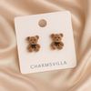 Tiny Teddy Charm Studs Earrings