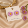 Lilac Daisy Studs Earrings