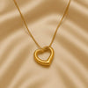 Open-Heart Pendant Necklace -Waterproof and Anti-Tarnish