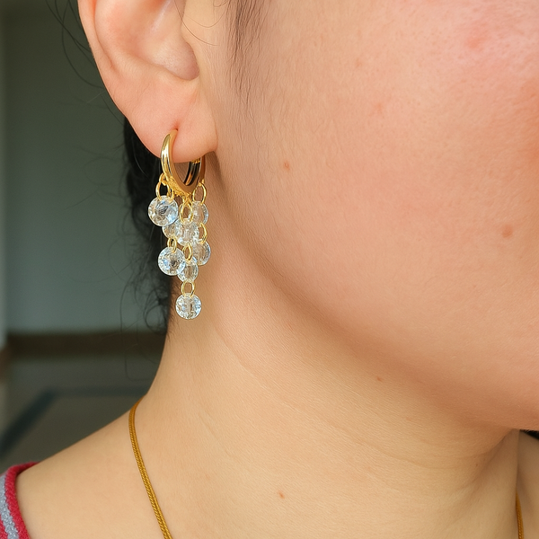 Crystal Cascade Hoop Earrings