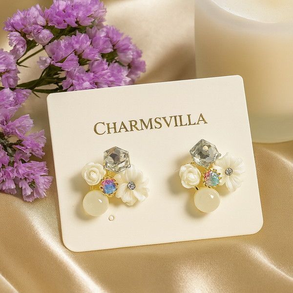 Ivory Garden Glow Studs