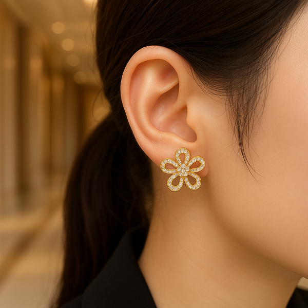 Glitter Bloom Studs Earrings