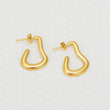 Golden Wave Hoops - Anti Tarnish Earrings