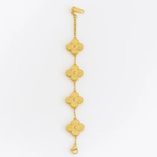 Golden Charm Clover Bracelet