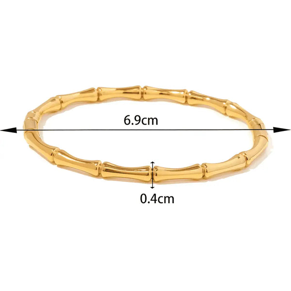Golden Bamboo Textured Bangle
