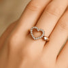 Golden Heart Sparkle Adjustable Ring