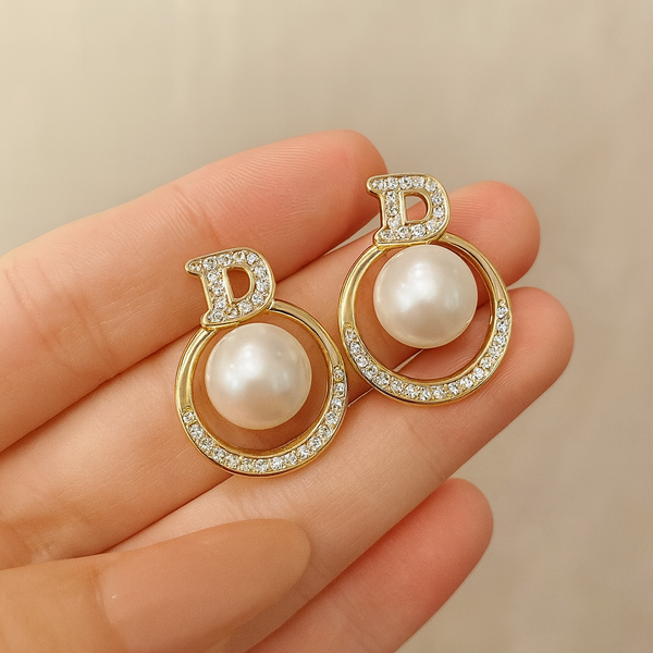 D’ Elegance Pearl Stud Earrings